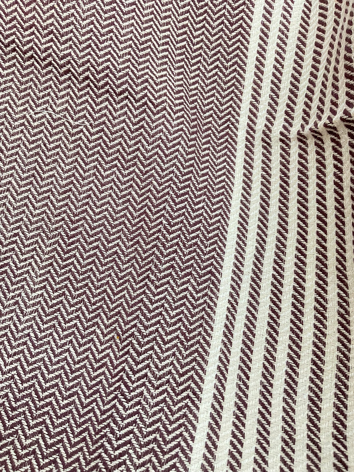 Burgandy Stripe Cotton Towel