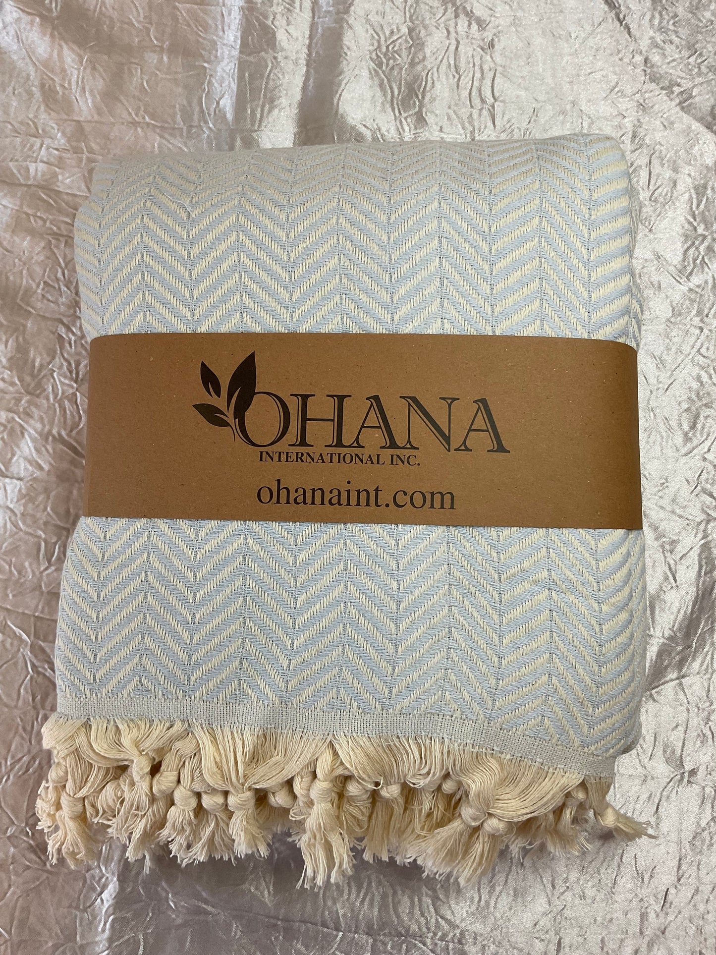 Natural Turkish Cotton Lightweight Blanket - Herringbone - 15 Colors