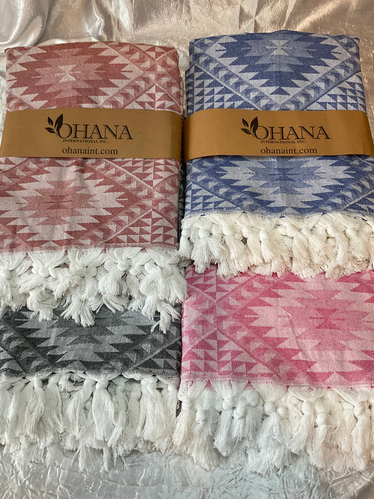 Aztec Cotton Blankets - 6 Colors