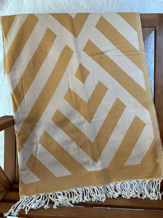 Arrow Head Turkish Towel - Mustard