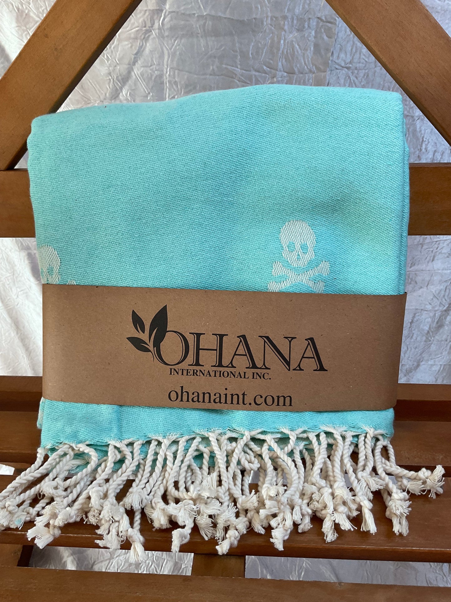 Turquoise Skull Cotton Towel