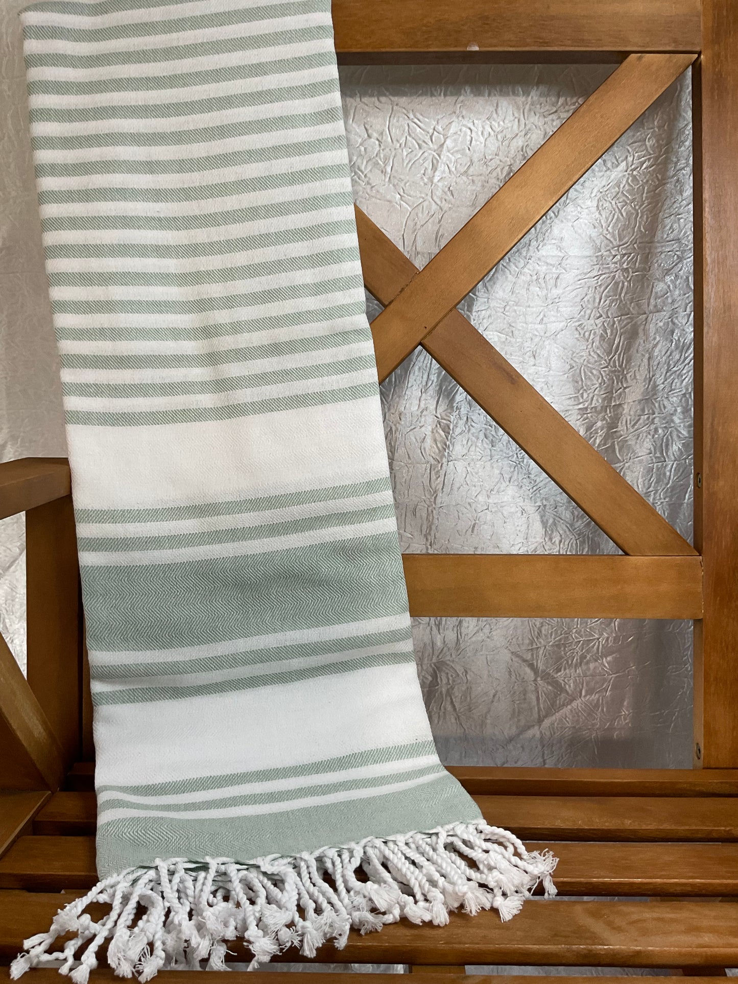 Mint Green Stripes Towel