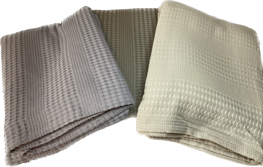 Modern Waffle Weave Cotton Blanket - 3 Colors